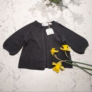 ZARA Girls glitter cardigan SZ 9/12